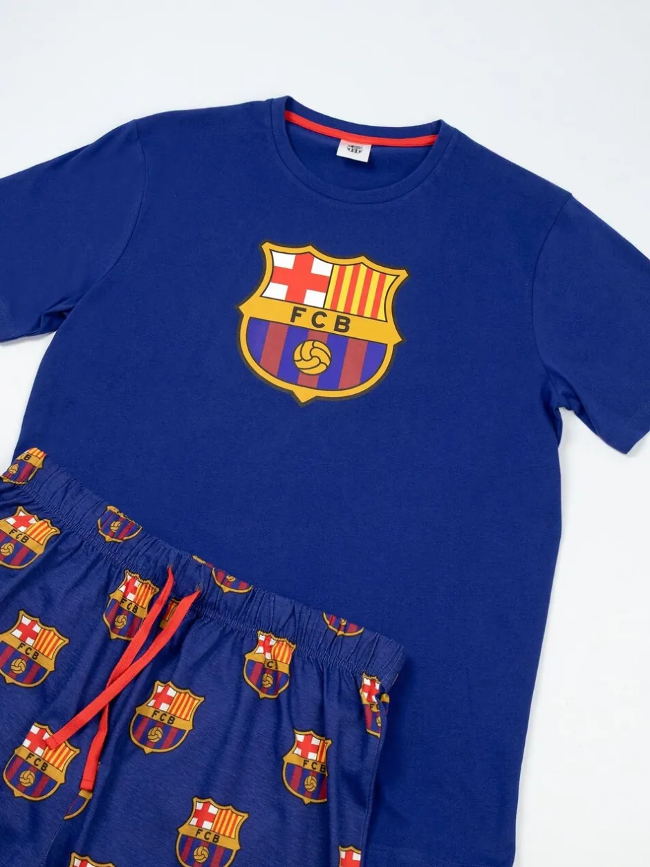 Pyjama's|Loungewear*Vanilla Underground FC Barcelon Short Sleeve Long Leg Pyjamas Set