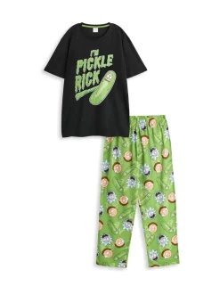 Pyjama's|Vanilla Underground herenpyjama met Rick And Morty-print, meerkleurig, korte mouwen, lange pijpen, 100% katoen