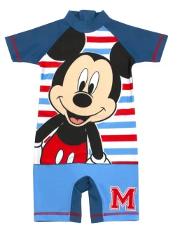 Badkleding|Badkleding*Vanilla Underground jongensbadpak met korte mouwen en gelicentieerde Disney Mickey Mouse-print