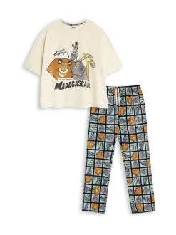 Pyjama's*Vanilla Underground Madagascar Cotton Short Sleeve Long Leg Pyjamas Set