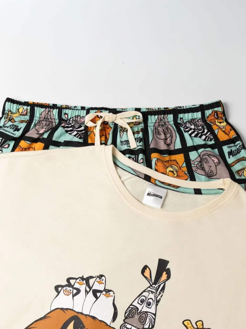 Pyjama's*Vanilla Underground Madagascar Cotton Short Sleeve Long Leg Pyjamas Set