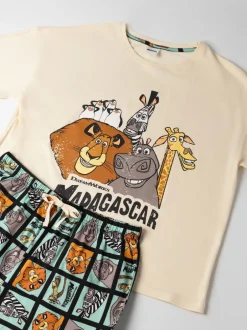 Pyjama's*Vanilla Underground Madagascar Cotton Short Sleeve Long Leg Pyjamas Set