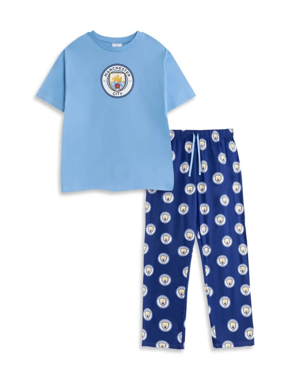 Pyjama's|Vanilla Underground Manchester City Short Sleeve Long Leg Pyjamas Set