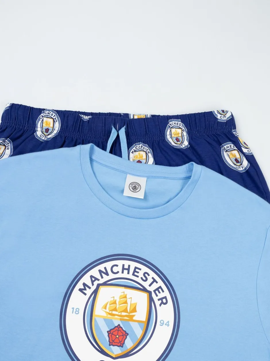 Pyjama's|Vanilla Underground Manchester City Short Sleeve Long Leg Pyjamas Set