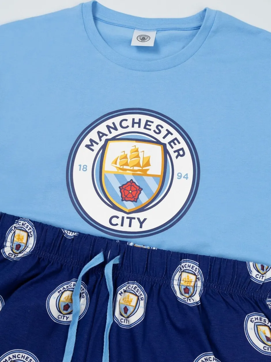 Pyjama's|Vanilla Underground Manchester City Short Sleeve Long Leg Pyjamas Set