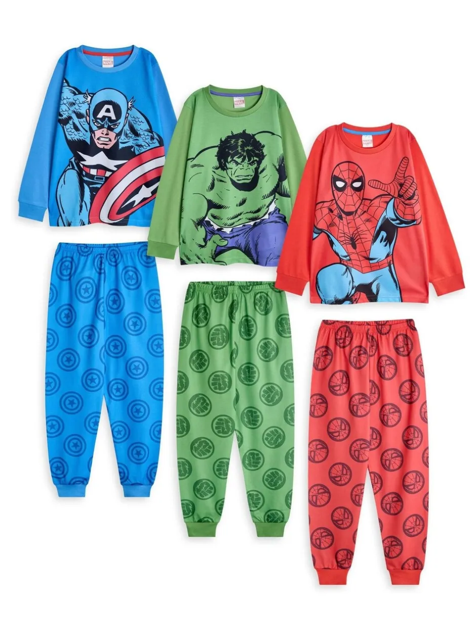 Pyjama's|Nachtkleding En Pyjama's|Vanilla Underground Marvel Jongens Pyjama's 3 Pack