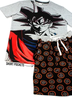 Pyjama's|Vanilla Underground Mens Dragon Ball Z Goku Short Sleeve Long Leg Pyjamas Set
