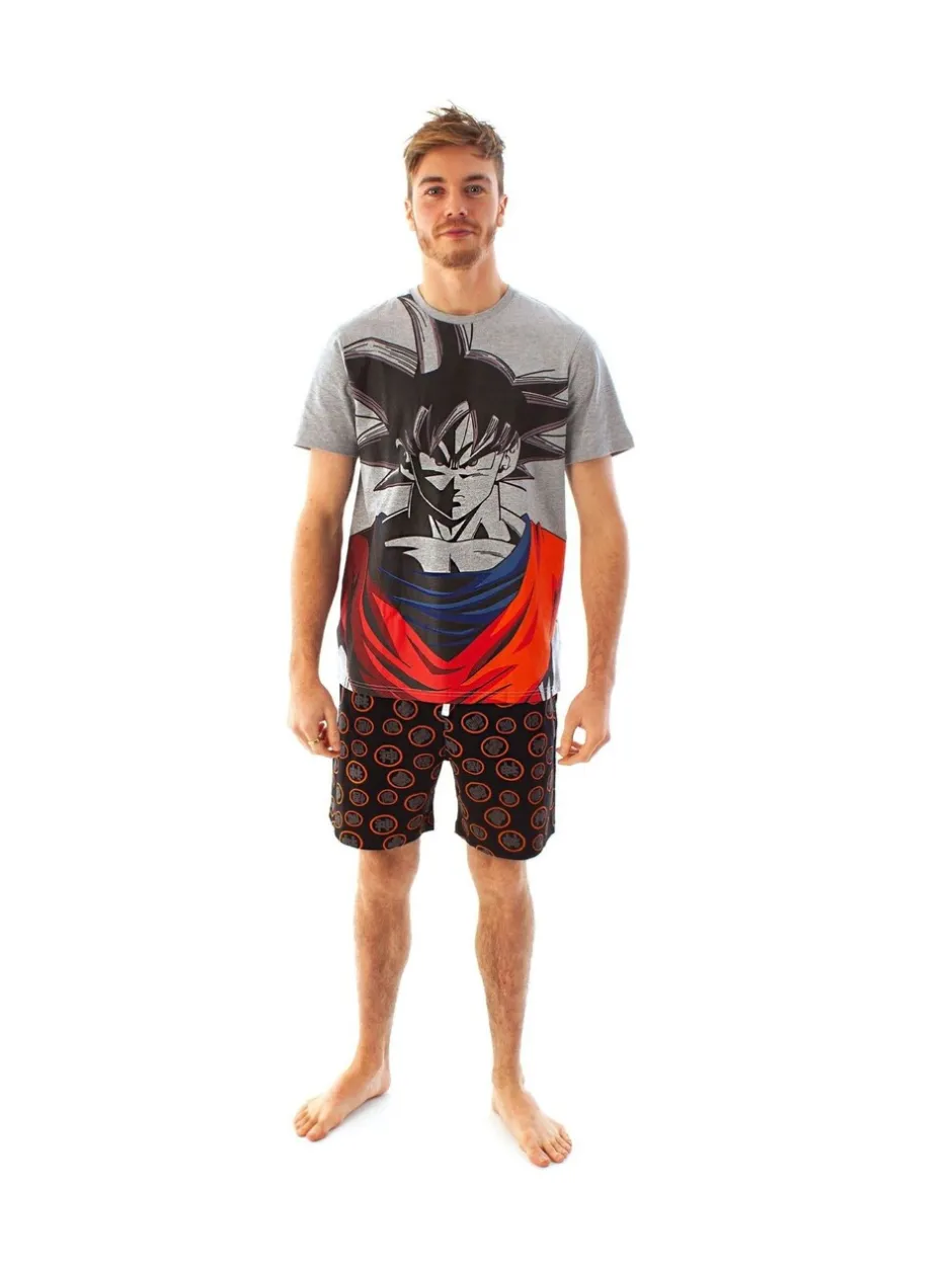 Pyjama's|Vanilla Underground Mens Dragon Ball Z Goku Short Sleeve Long Leg Pyjamas Set