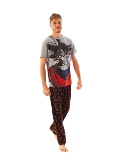 Pyjama's|Vanilla Underground Mens Dragon Ball Z Goku Short Sleeve Long Leg Pyjamas Set