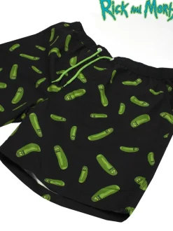 Badkleding|Vanilla Underground Mens Rick And Morty Black Swim Shorts
