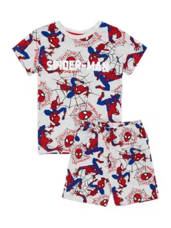 Pyjama's*Vanilla Underground shortpyjama met licentieprint in grijs voor jongens