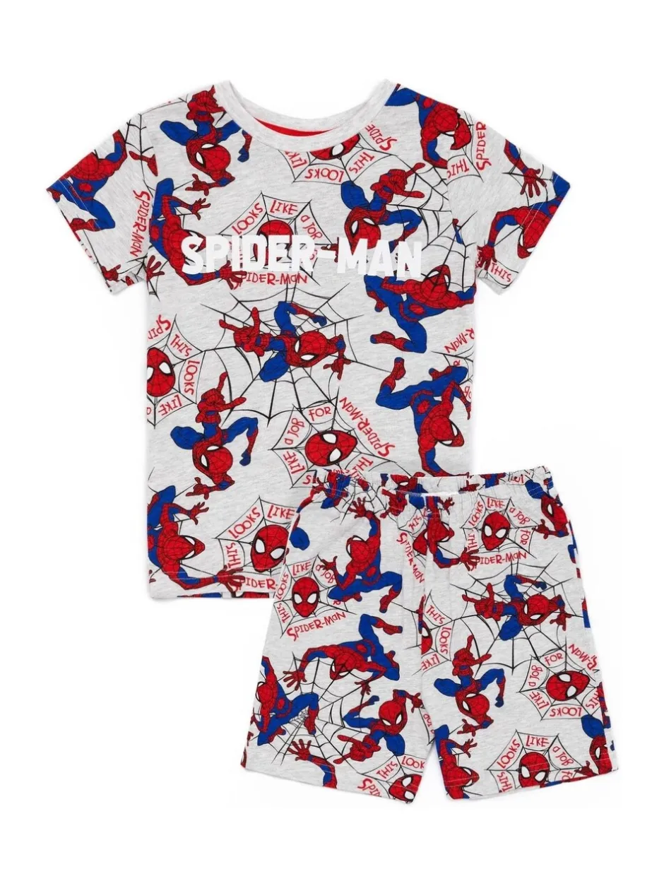 Pyjama's*Vanilla Underground shortpyjama met licentieprint in grijs voor jongens