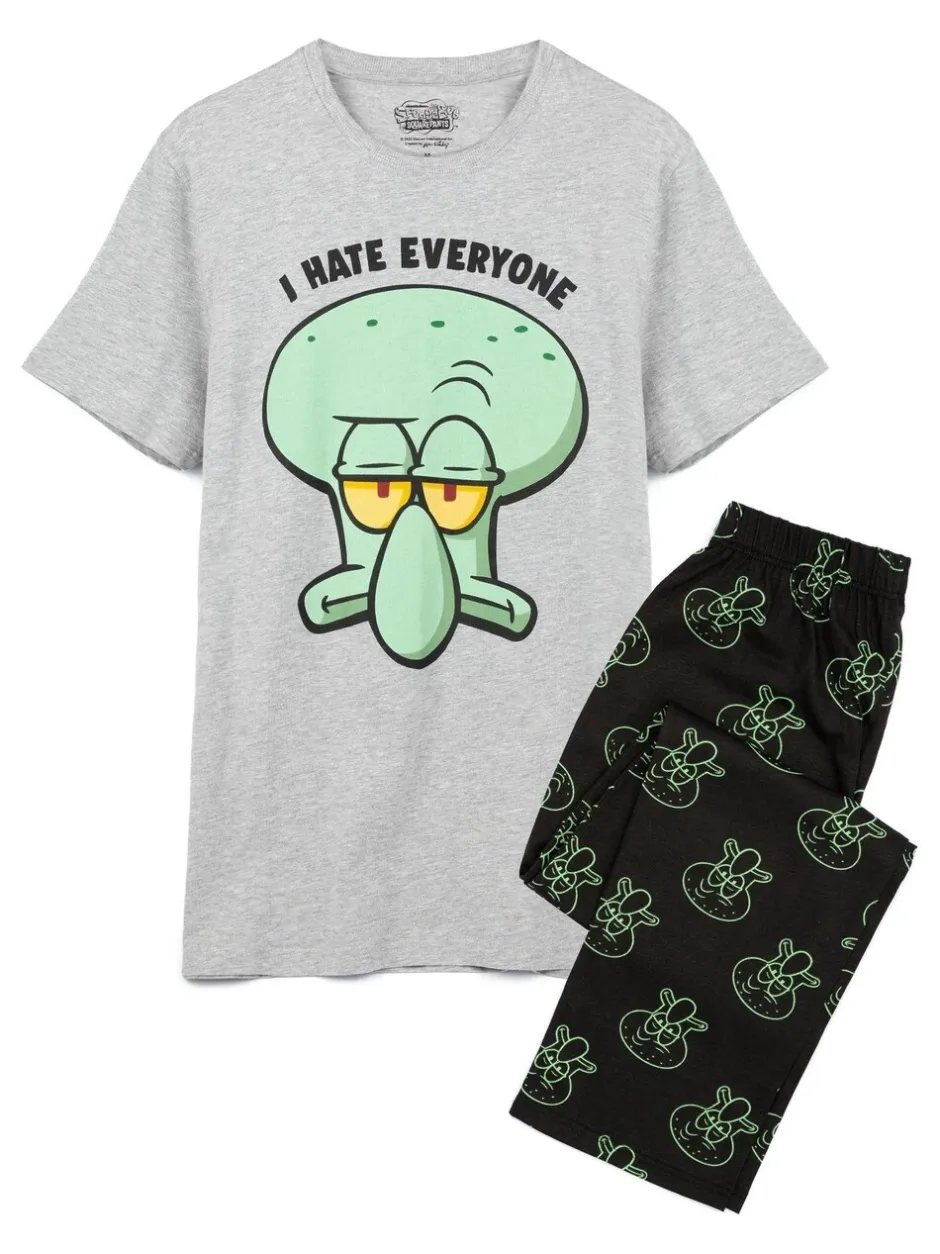 Loungewear|Pyjama's|Vanilla Underground SpongeBob SquarePants pyjama met korte mouwen en lange pijpen voor heren met licentie