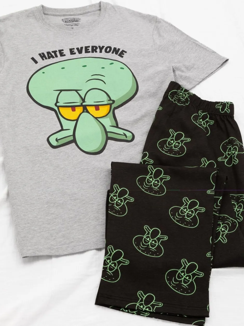 Loungewear|Pyjama's|Vanilla Underground SpongeBob SquarePants pyjama met korte mouwen en lange pijpen voor heren met licentie