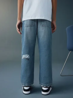 Jeans*Next Varsity all-over Print middenblauwe Denim - Authentieke jeans (3-16jr)