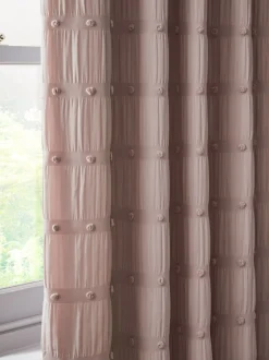 Gordijnen|Gordijnen*Next Verduisterende ringgordijnen met pompons Roze