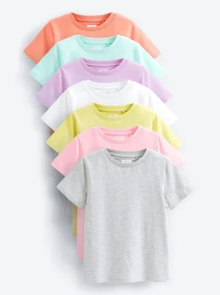 Tops|T-Shirts*Next - T-shirts 7 Pack (3-16jr) Verschillende effen pastelkleuren