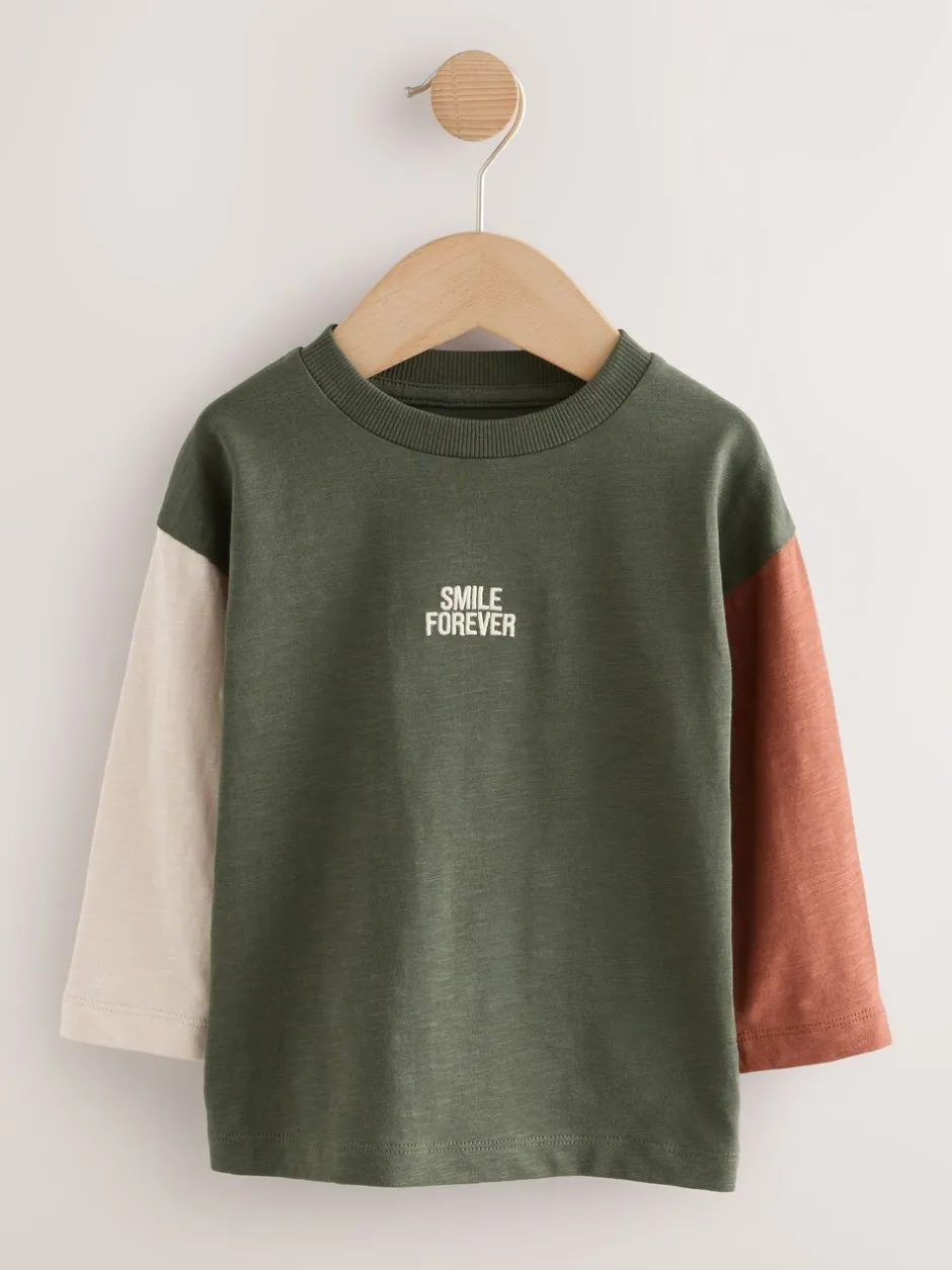 Tops|T-Shirts*Next Verschillende mineraaltinten - Set van 5 T-shirts met lange mouwen (3 mnd-7 jr)