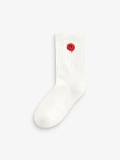 Sokken|Next - Sport Rib Socks 5 Pack Versierde smiley's