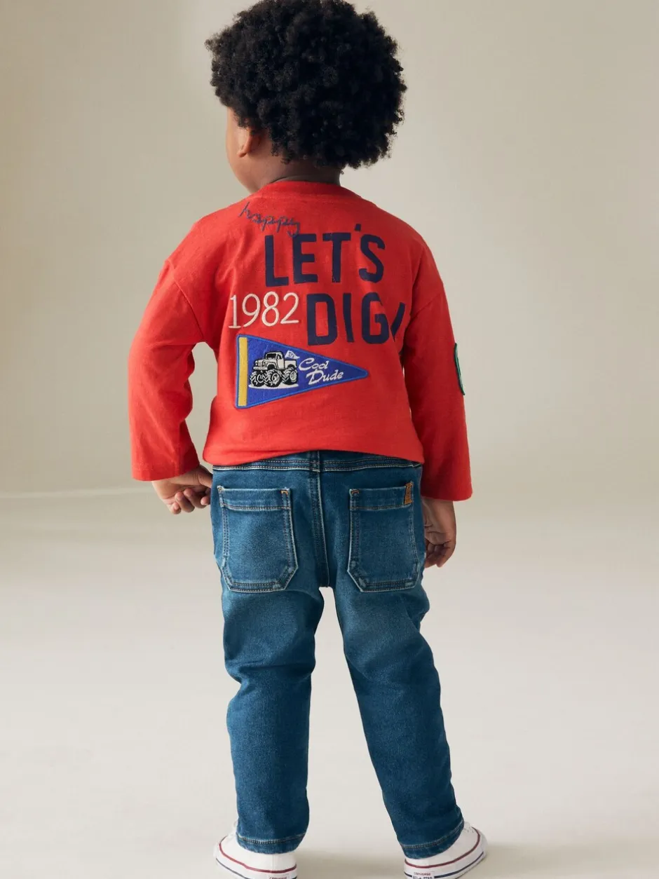 Jeans En Joggingbroeken|Jeans*Next - Superzachte jeans met stretch en elastische taille (3 mnd-7 jr) Vintage wassing