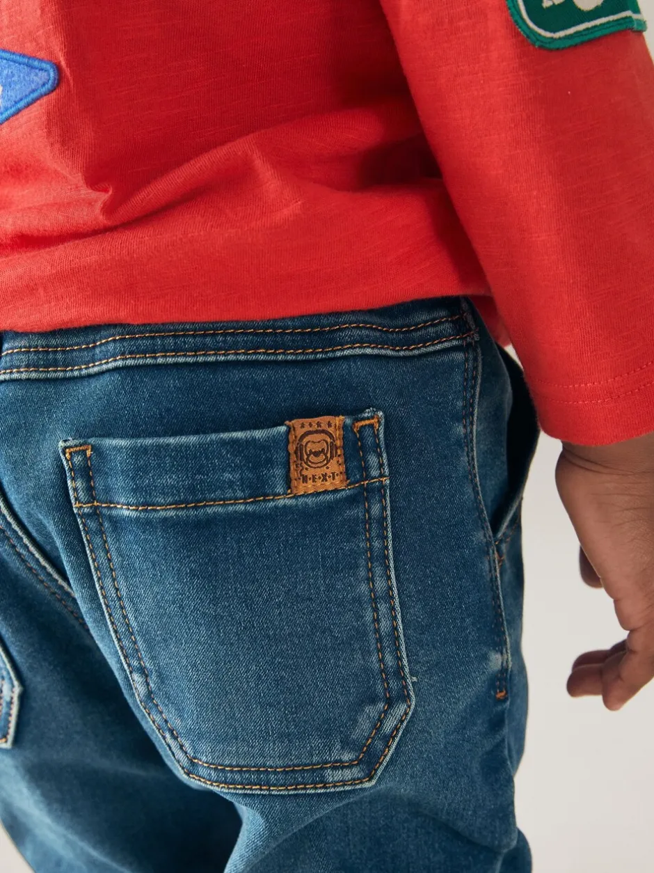 Jeans En Joggingbroeken|Jeans*Next - Superzachte jeans met stretch en elastische taille (3 mnd-7 jr) Vintage wassing