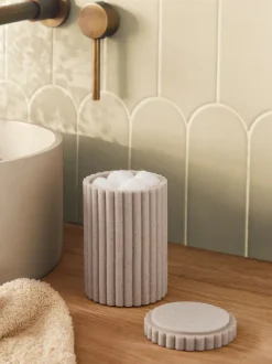 Badkameraccessoires|Next Voorraadpot Natuurlijk geribbeld