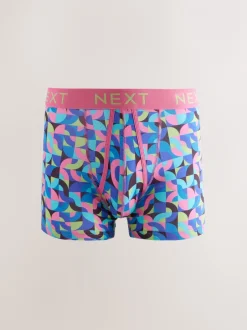 Ondergoed|Ondergoed|Next - 8 Boxershorts zonder plooi Vrolijk gekleurd geometrisch motief