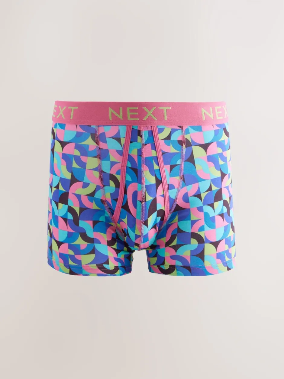 Ondergoed|Ondergoed|Next - 8 Boxershorts zonder plooi Vrolijk gekleurd geometrisch motief
