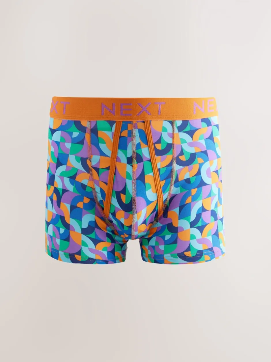 Ondergoed|Ondergoed|Next - 8 Boxershorts zonder plooi Vrolijk gekleurd geometrisch motief