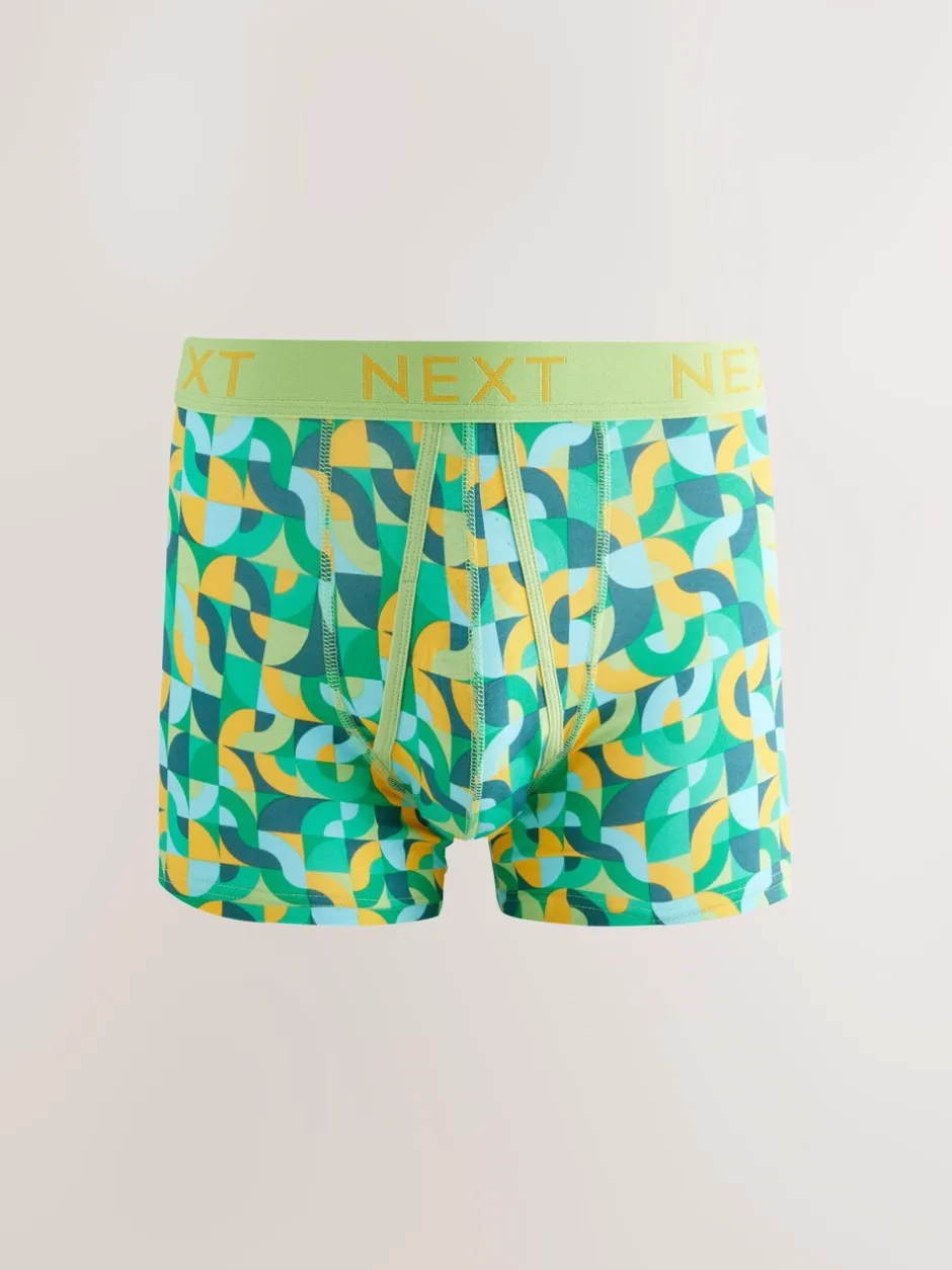 Ondergoed|Ondergoed|Next - 8 Boxershorts zonder plooi Vrolijk gekleurd geometrisch motief