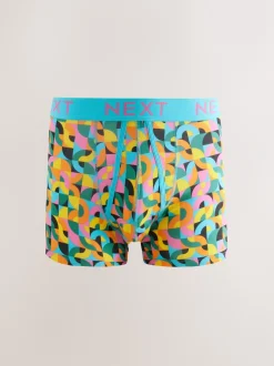 Ondergoed|Ondergoed|Next - 8 Boxershorts zonder plooi Vrolijk gekleurd geometrisch motief