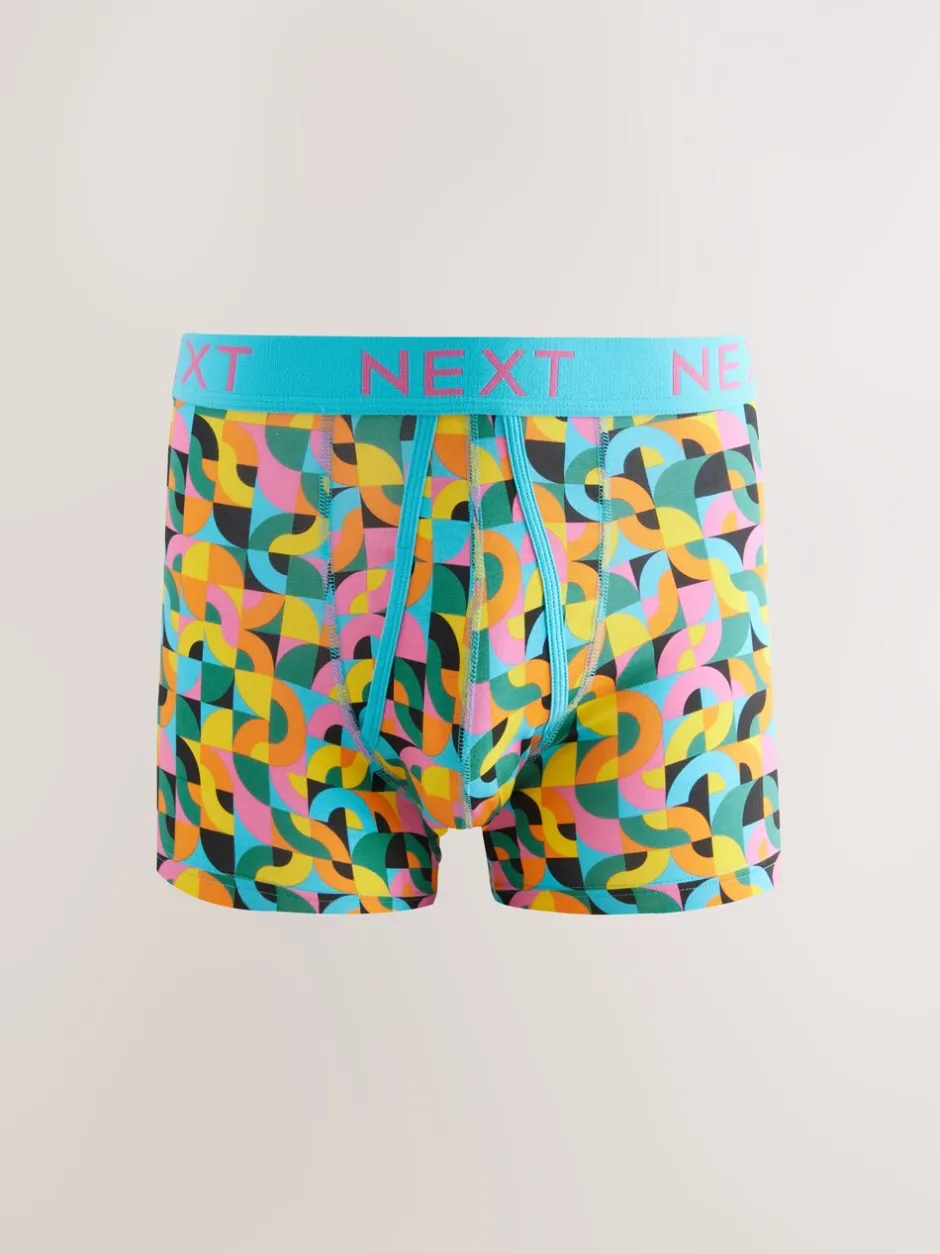 Ondergoed|Ondergoed|Next - 8 Boxershorts zonder plooi Vrolijk gekleurd geometrisch motief