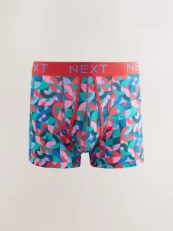 Ondergoed|Ondergoed|Next - 8 Boxershorts zonder plooi Vrolijk gekleurd geometrisch motief