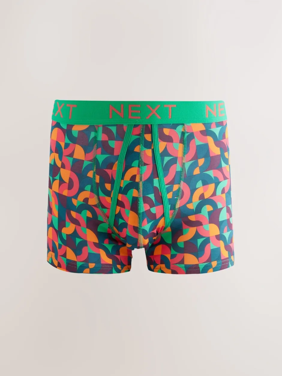 Ondergoed|Ondergoed|Next - 8 Boxershorts zonder plooi Vrolijk gekleurd geometrisch motief