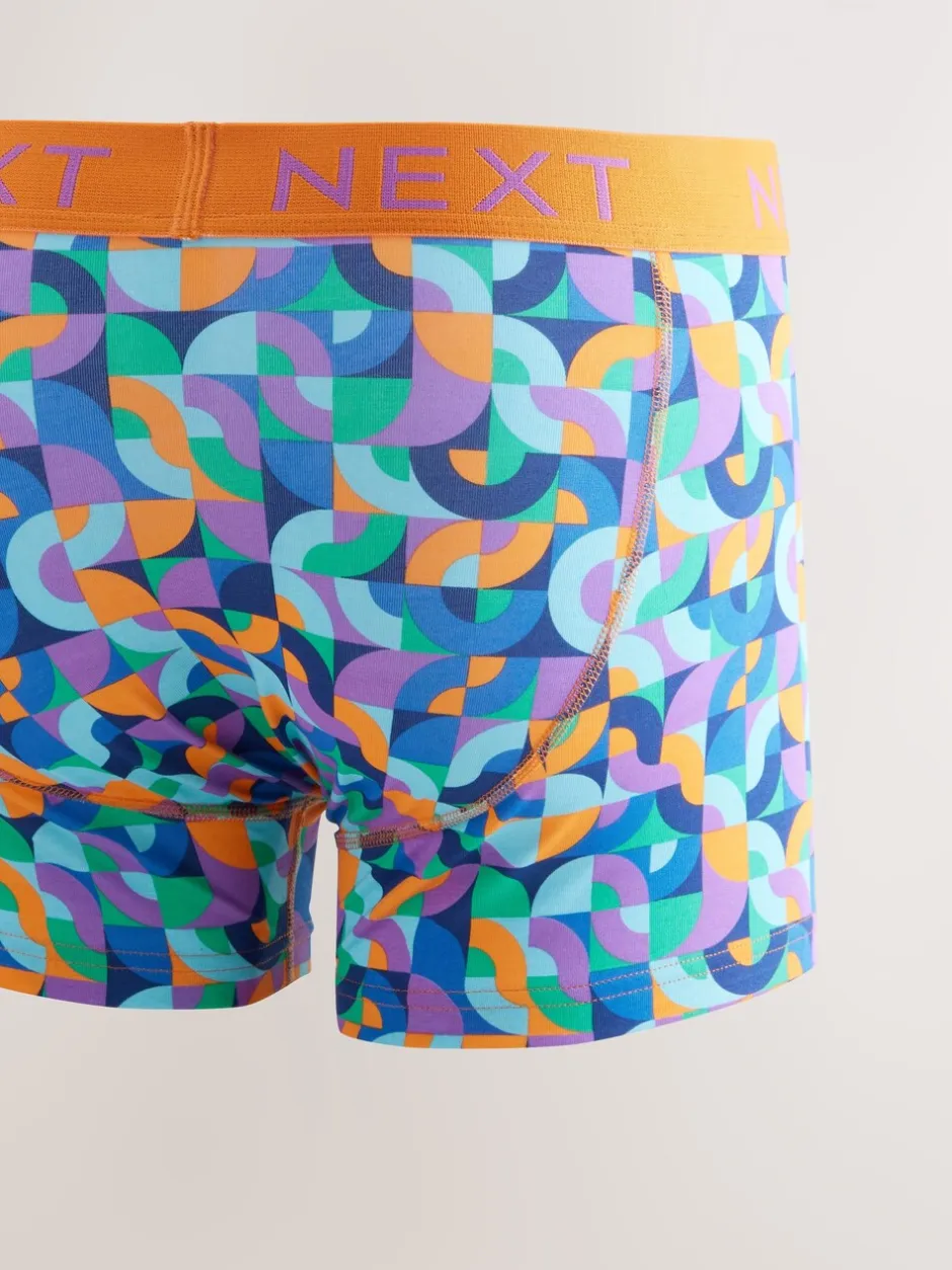 Ondergoed|Ondergoed|Next - 8 Boxershorts zonder plooi Vrolijk gekleurd geometrisch motief