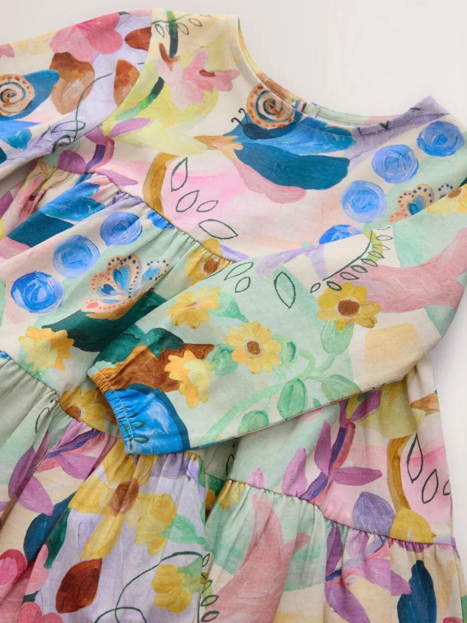 Jurken*Next - Jurk met lange mouwen en stroken (3mnd -7jr) Vrolijke bloemenprint