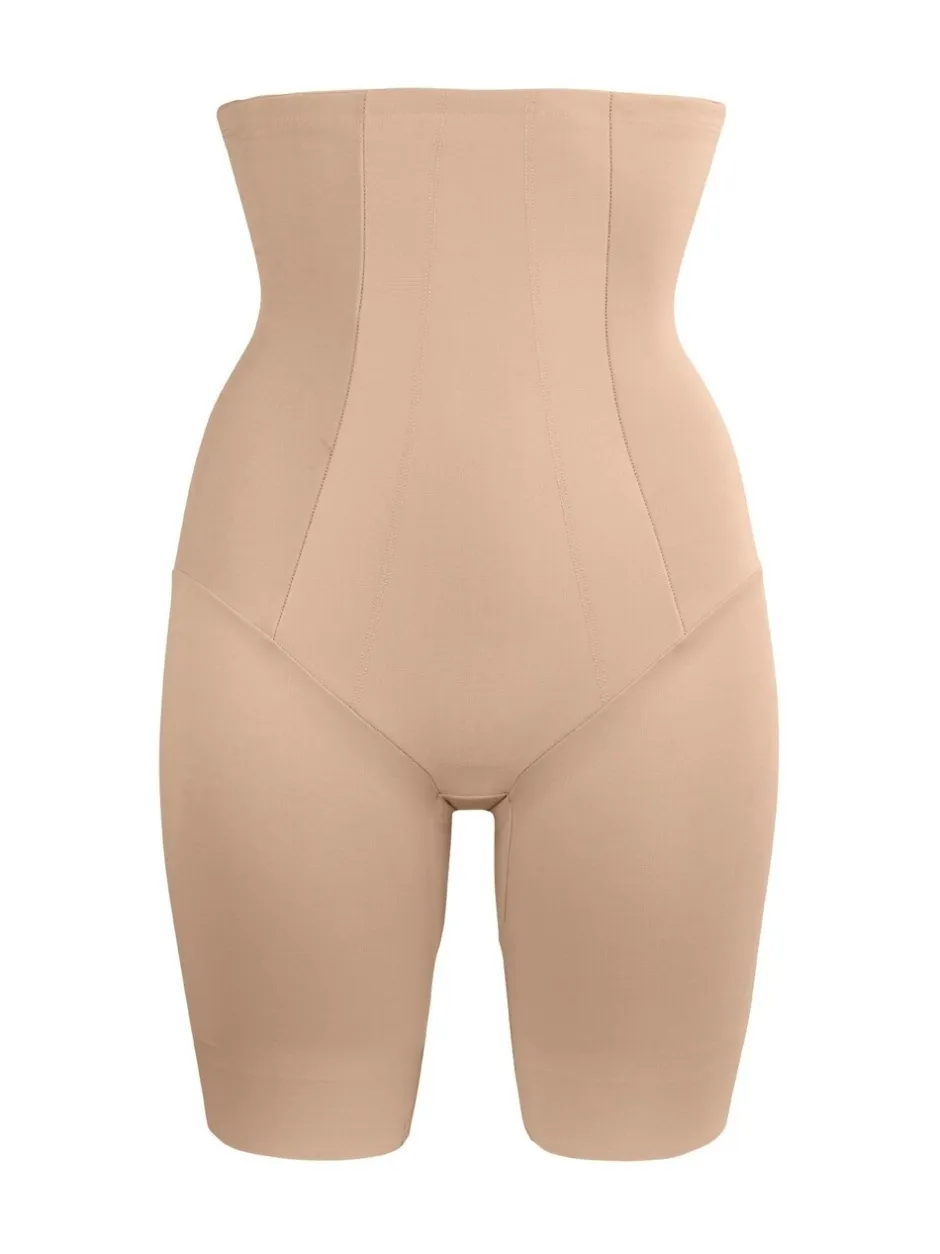 Shapewear*Miraclesuit - - Extra krachtig vormgevende short met hoge taille en lange pijpjes Warm beige