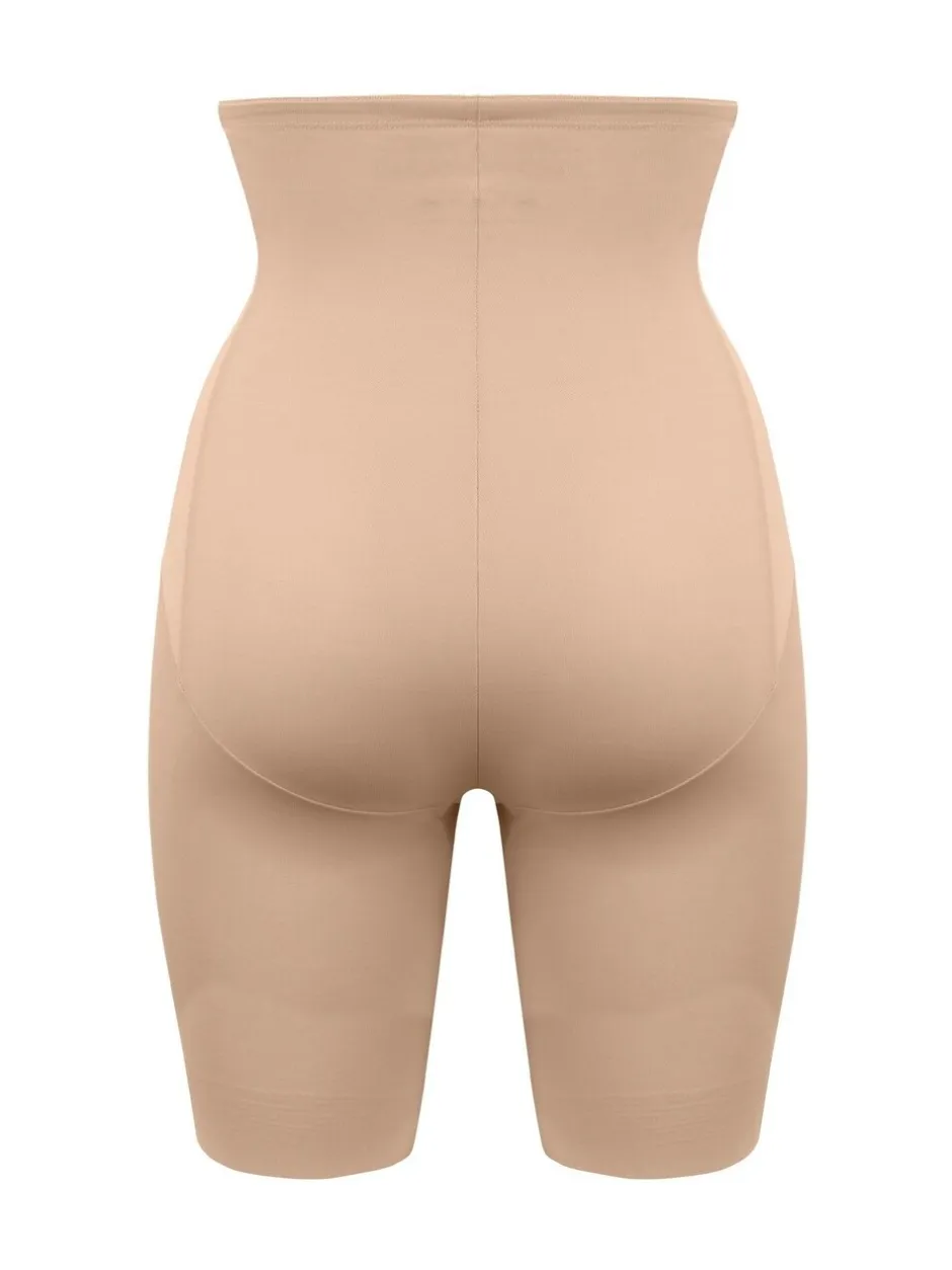Shapewear*Miraclesuit - - Extra krachtig vormgevende short met hoge taille en lange pijpjes Warm beige