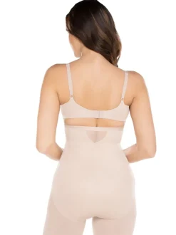 Shapewear|Miraclesuit - - Doorschijnende dijlange stroomlijnende short met hoge taille Warm beige