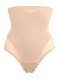 Shapewear*Miraclesuit - doorschijnende string met hoge taille en stevige buikcorrectie Warm beige