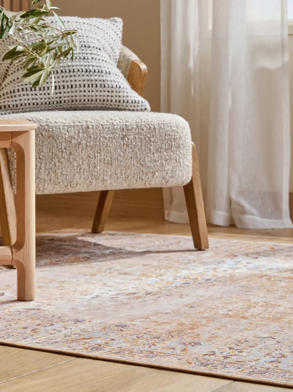Vloerkleden En Lopers|Vloerkleden En Lopers*Next Wasbaar Oosters vloerkleed met emporium-motief Honinggeel