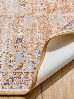 Vloerkleden En Lopers|Vloerkleden En Lopers*Next Wasbaar Oosters vloerkleed met emporium-motief Honinggeel