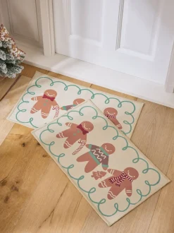 Deurmatten|Next Wasbare Kerstmis deurmatten van gemberkoek