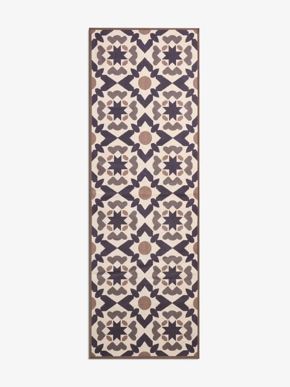 Vloerkleden En Lopers|Vloerkleden En Lopers*Next Wasbare loper met geometrische tegelprint Chocoladebruin