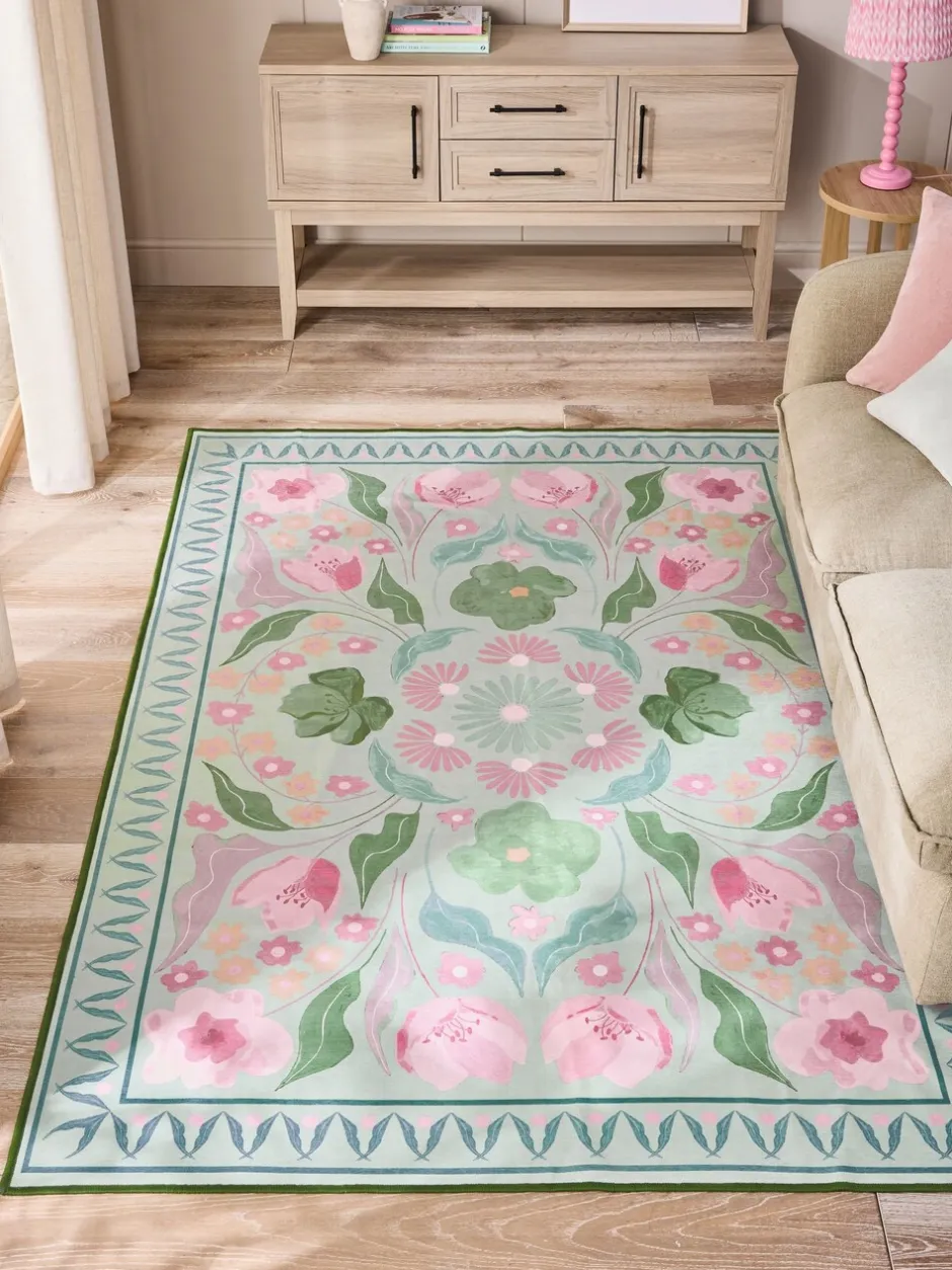 Vloerkleden En Lopers|Vloerkleden En Lopers|Next Washable Bettie Floral Print Rug