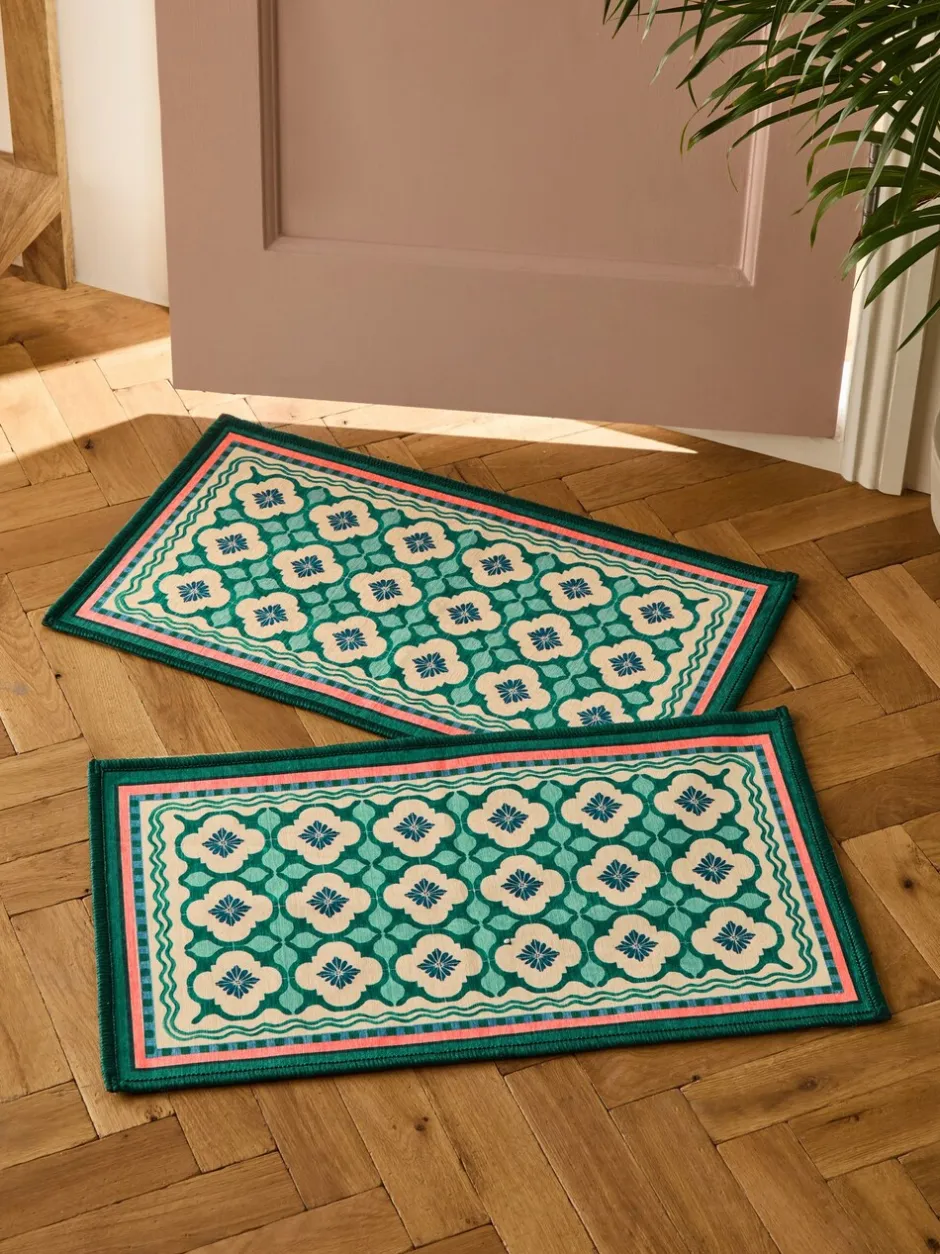 Deurmatten|Vloerkleden En Lopers*Next Washable Bright Tile Doormat