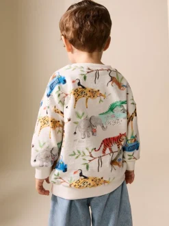 Sweaters En Hoody´S*Next Watercolour Animals - Sweatshirt met ronde hals en all-over print (3 mnd - 7 jr)