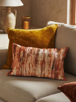 Kussentjes En Plaids|Kussentjes En Plaids|Next Wazig velours gestreept kussen Oranje