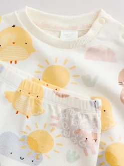 Truien En Breisels|Sets En Combisets|Next White Bunny Character Print - Easter Sweat and Leggings Baby Set (0mths-2yrs)