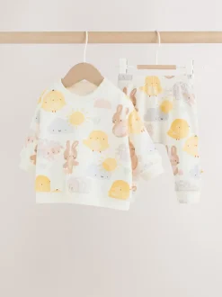 Truien En Breisels|Sets En Combisets|Next White Bunny Character Print - Easter Sweat and Leggings Baby Set (0mths-2yrs)